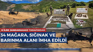 8 ilde jandarma operasyonu! 34 mağara ve sığınak imha edildi