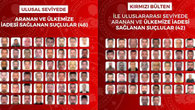 Uluslararası ve ulusal düzeyde aranan 90 suçlu Türkiye’ye iade edildi