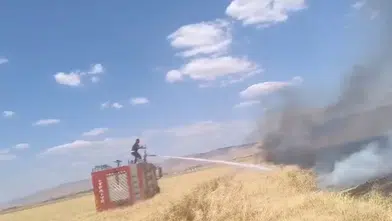150 dönüm buğday ekili alan alev alev  yandı