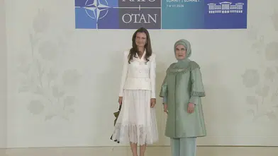 Emine Erdoğan, NATO marjında lider eşleriyle Çankaya Köşkü'nde bir araya geldi