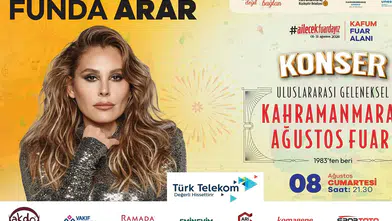 Funda Arar, 8 Ağustos’ta Kahramanmaraş’ta sahne alacak