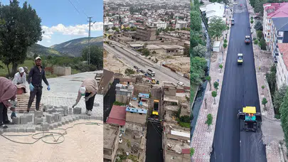 Kahramanmaraş’ın ilçelerde asfalt ve kilit parke çalışmaları sürüyor