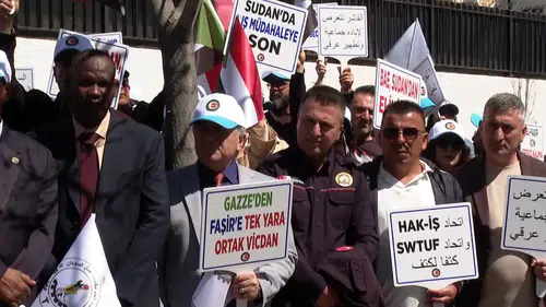 BAE'nin Ankara Büyükelçiliği önünde Sudan'a yönelik müdahaleler protesto edildi