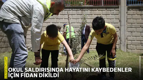 Okul saldırısında hayatını kaybedenler için fidan dikildi