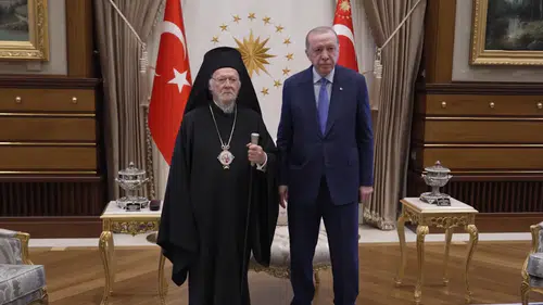Cumhurbaşkanı Erdoğan, Fener Rum Patriği Bartholomeos'u kabul etti