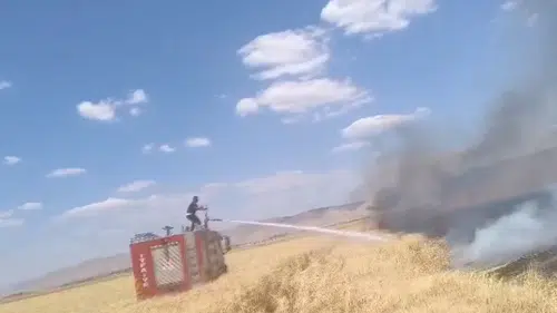 150 dönüm buğday ekili alan alev alev  yandı