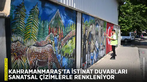 Kahramanmaraş'ta istinat duvarları sanatsal çizimlerle renkleniyor