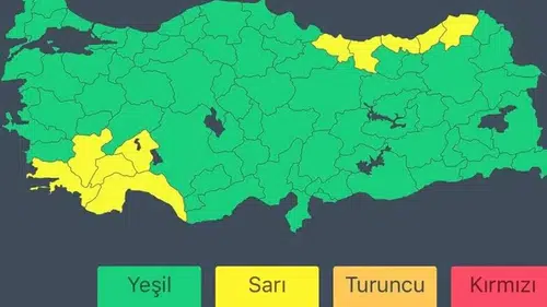 İçişleri Bakanlığından 10 il için sarı kodlu meteorolojik uyarı