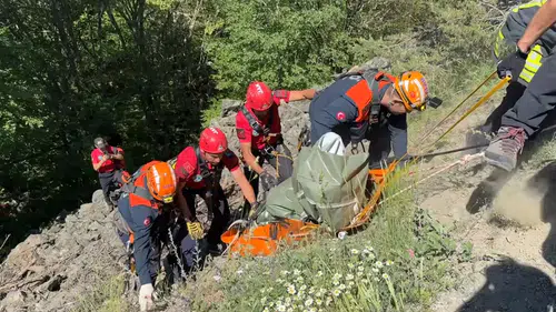 Dere yatağına yuvarlanan ticari araçtaki 2 kişi öldü