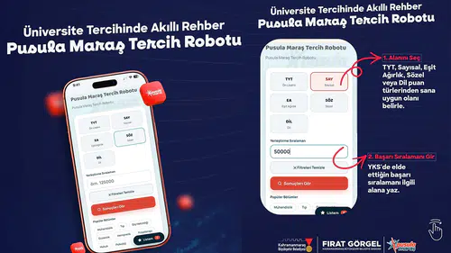 Kahramanmaraş’ta Pusula Maraş Tercih Robotu devreye girdi