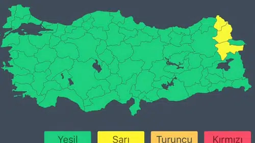 İçişleri Bakanlığından bazı iller için sarı kodlu meteorolojik uyarı