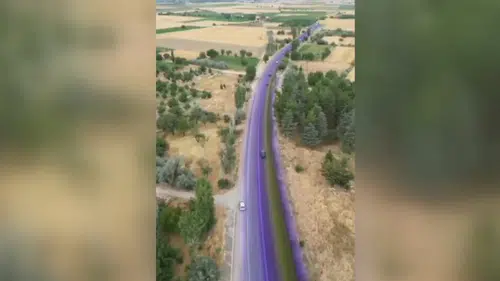 Tırdan dökülen boya araç sürücülerini zor durumda bıraktı