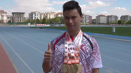 Üç dünya rekoru kıran down sendromlu milli sporcu yeni rekorlar peşinde