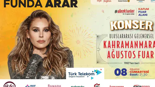 Funda Arar, 8 Ağustos’ta Kahramanmaraş’ta sahne alacak