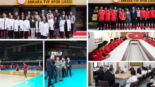 Bakan Tekin, dünya şampiyonu öğrencilerle TVF Spor Lisesinde buluştu