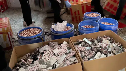 Fırında 1 milyon 29 bin sentetik ecza hapı ele geçirildi