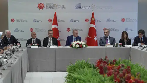 Cumhurbaşkanı Erdoğan, ABD'li düşünce kuruluşu temsilcileriyle bir araya geldi