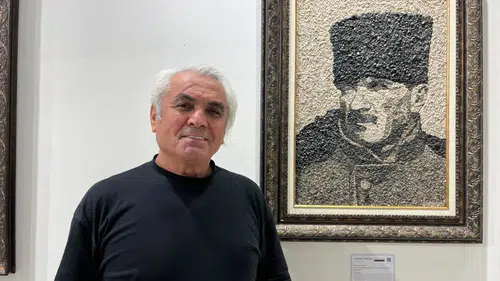 Antalya Kültür Yolu Festivali'nde 'mikro' doğal çakıl taşlarından yapılan eserler sergilendi