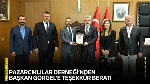 Pazarcıklılar Derneği’nden Başkan Görgel’e teşekkür beratı