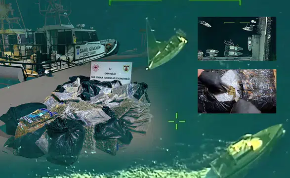 Ayvalık açıklarındaki operasyonda 158 kilogram uyuşturucu ele geçirildi