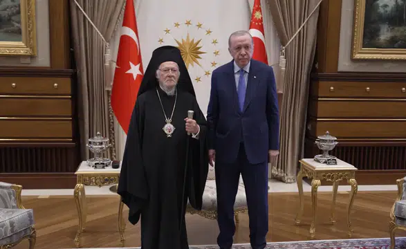 Cumhurbaşkanı Erdoğan, Fener Rum Patriği Bartholomeos'u kabul etti