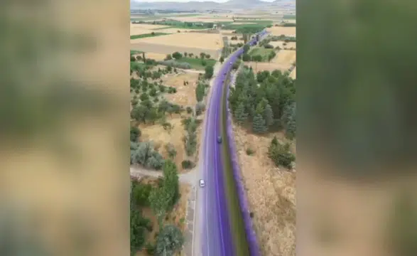 Tırdan dökülen boya araç sürücülerini zor durumda bıraktı