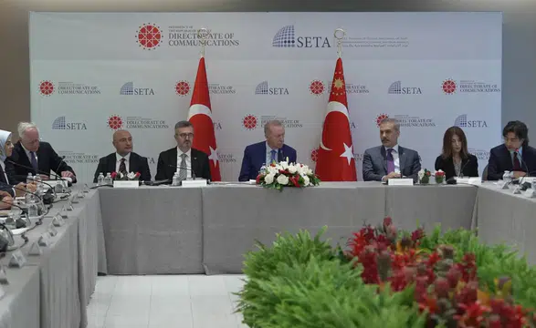 Cumhurbaşkanı Erdoğan, ABD'li düşünce kuruluşu temsilcileriyle bir araya geldi
