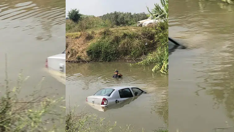 Nehre düşen otomobilin sürücüsü kendi çabasıyla kurtuldu