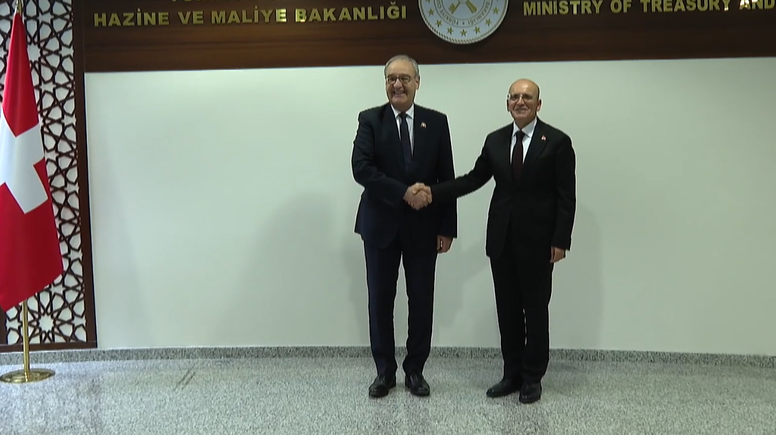 Bakan Şimşek, İsviçre Konfederasyonu Başkan Yardımcısı Parmelin ile bir araya geldi