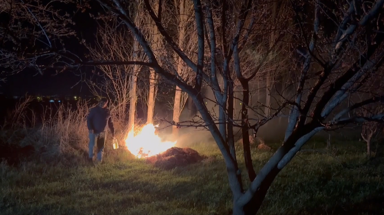 Iğdır'da çiftçiler zirai dona karşı bahçelerinde nöbette