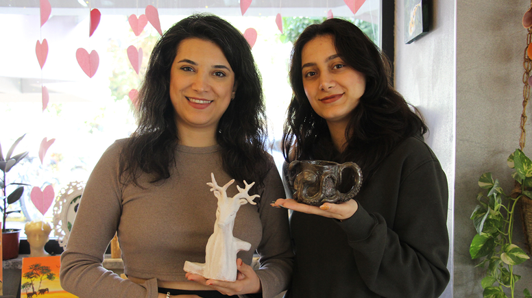 Kız kardeşler hayallerini sanat atölyesinde gerçeğe dönüştürdü