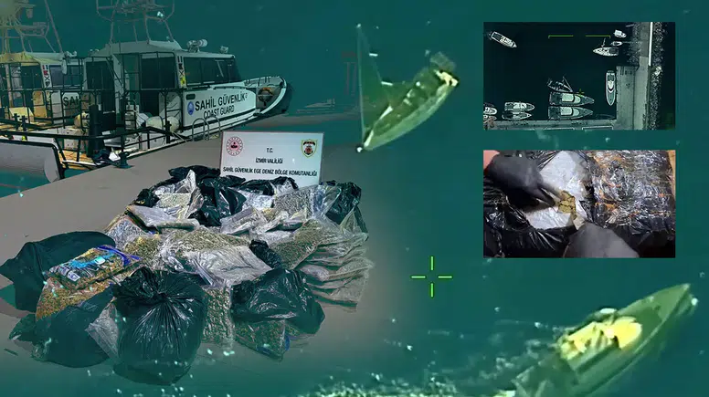 Ayvalık açıklarındaki operasyonda 158 kilogram uyuşturucu ele geçirildi