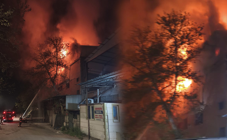 Kahramanmaraş’ta ahşap iş yerinde yangın paniği