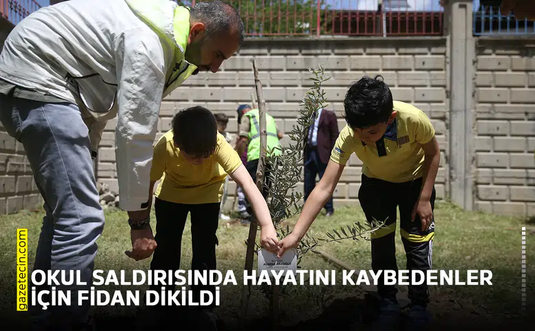 Okul saldırısında hayatını kaybedenler için fidan dikildi
