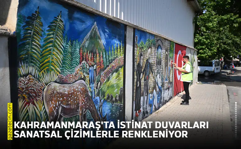 Kahramanmaraş'ta istinat duvarları sanatsal çizimlerle renkleniyor