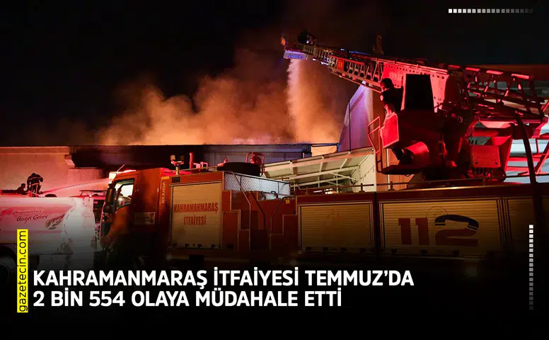 Kahramanmaraş İtfaiyesi Temmuz’da 2 bin 554 olaya müdahale etti