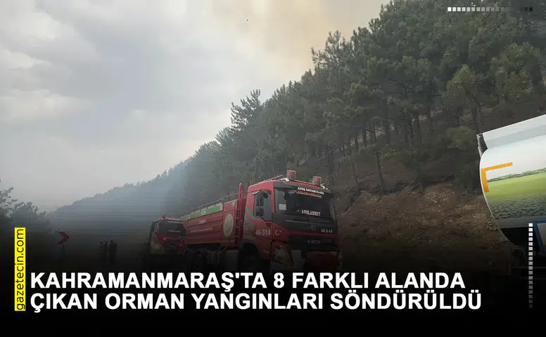 Kahramanmaraş'ta 8 farklı alanda çıkan orman yangınları söndürüldü