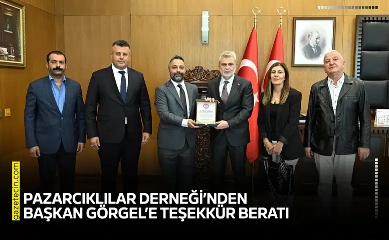 Pazarcıklılar Derneği’nden Başkan Görgel’e teşekkür beratı